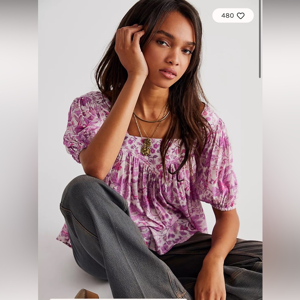 SPELL Mossy Short Sleeve Blouse- XS/S